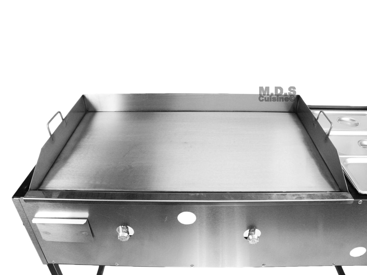 80x44cm Stainless Steel Taco Pan - Plancha – R & B Import