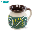 Taza Mug de Barro 10 Oz Colorful Festive Hand Painted Traditional Mexican Artisan Artezenia Ponchero Champurrado Hot Chocolate Tepache (Brown, Brown)