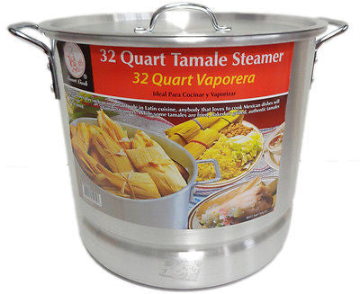 32 Qt Tamale Steamer Vaporera Stock pot Premium Aluminum 8 Gallons Fry Pan NEW