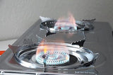 Double Head Propane Gas Burner Portable Camping Outdoor Stove Camping Stainless