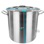 Stock Pot Stainless Steel 18Qt Heavy Duty Boiling Soup Catering Brewing Olla New
