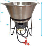 XL Cazo Para Carnitas Stainless Steel SET with Burner & Stand Outdoors Cooking