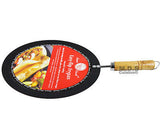 Comal Griddle Skillet Non Stick Easy Flip Fry Pan 12" Wooden Handle for Tortilla