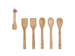 Bamboo Utensils Set 5pc Wooden Mixing Spoon Kitchen Cooking