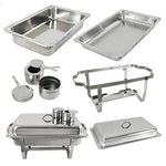 Chafer Single Tray 8 Qt. Set Commercial Stainless Steel Full Size Food Warmer Buffet