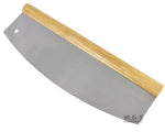 Pizza Cutter Stainless Steel Blade & Wooden Handle Commercial Grade 14" Slicer