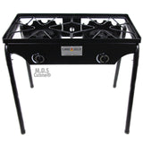 Double Two Burner Stove Heavy Duty Outdoor  Stand Portable BBQ Grill Camping NEW