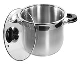 10 Qt Stock Pot 18/10 Stainless Steel Super Double Capsulated Bottom w/ Glass Lid