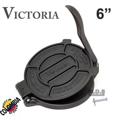 Victoria 6.5 inch Cast Iron Tortilla Press and Pataconera, Original Made in Colombia, Seasoned