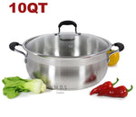 Low Pot 10Qt Stainless Steel Super Double Capsulated Bottom Stock Pot,Rice Pot,Big Low pot,Casserole,Olla,Cacerola,Dutch Oven