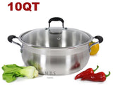 Low Pot 10Qt Stainless Steel Super Double Capsulated Bottom Stock Pot,Rice Pot,Big Low pot,Casserole,Olla,Cacerola,Dutch Oven