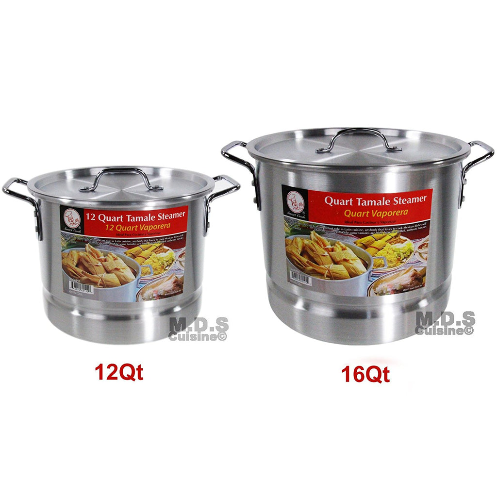Steamer Pot 12QT Vaporera Tamalera 4mm Gauge 1200 Alloy Pure Aluminum –  Kitchen & Restaurant Supplies
