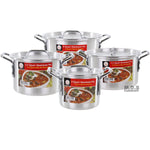 Stock pot Set Aluminum 4pc 2, 3.5, 5.5, 8Qt Cookware Set Steamer