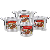 Stock pot Set Aluminum 4pc 2, 3.5, 5.5, 8Qt Cookware Set Steamer