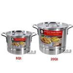 Stockpot Set With Steamer Aluminum Vaporera Tamalera Traditional Stock Pot Olla Tamale (Set 8Qt / 20Qt)