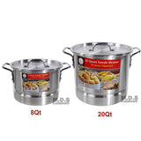 Stockpot Set With Steamer Aluminum Vaporera Tamalera Traditional Stock Pot Olla Tamale (Set 8Qt / 20Qt)