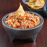 Molcajete 3pc Salsa Bowl for Guacamole Sauce Chips Deep Mexican Tortilla Black