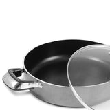 Low Stock Pot 14" Heavy Gauge Non-stick w/ Glass Lid Rice Cooker Casserole 12 Quarts