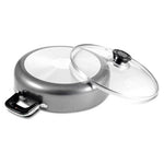 Low Stock Pot 14" Heavy Gauge Non-stick w/ Glass Lid Rice Cooker Casserole 12 Quarts
