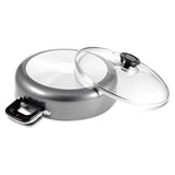 Low Stock Pot 14" Heavy Gauge Non-stick w/ Glass Lid Rice Cooker Casserole 12 Quarts