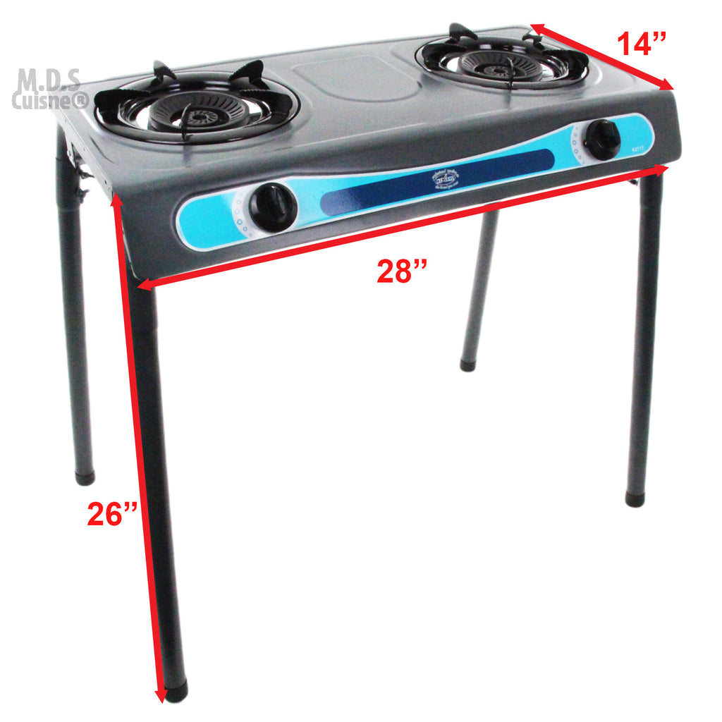 Stove Double Head Propane Gas Burner Portable Stand Camping