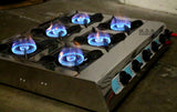 Stove 6 Head Burner 28" Countertop Outdoor Camping Stainless Steel Propane Gas Cookout Barbecue Alternative Portable