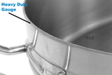 Low Stockpot 21Qt Commercial Grade Heavy Duty Gauge Stainless Steel Restaurant Kitchen Casserole Soup Stew Seafood Rice
