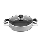 Low Stock Pot 14" Heavy Gauge Non-stick w/ Glass Lid Rice Cooker Casserole 12 Quarts
