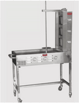 Trompo tacos al pastor 3 Burner Cart w/ Stainless Steel Griddle, Grill Convertion & 3 Salsa Trays