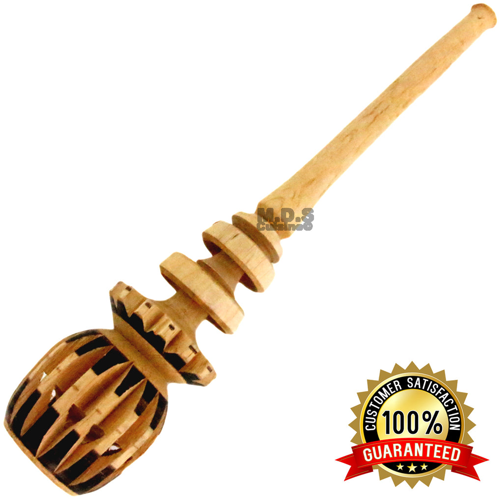 Genuine Traditional Mexican Wooden Handcrafted Molinillo Stirrer Whisk  Frother Hand Mixer for Hot Chocolate, Atole, Champurrado 12 Inches