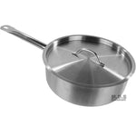 Saute Pan 4qt Commercial Stainless Steel Tri-Ply Capsule Bottom
