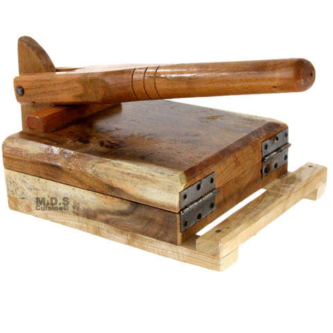 Tortilla Press Wood Tortilladora de Madera Barnizada Mezquite Tortilla Press Heavy Duty -11.5"x 11"