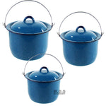 Pot Set 3pc Enamel Dutch Oven Stock Pot Peltre Olla Traditional 6.5QT 9QT 10QT