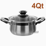 Dutch Oven 4qt Stainless Steel Tri-Ply Encapsulated Bottom Stock Pot NEW