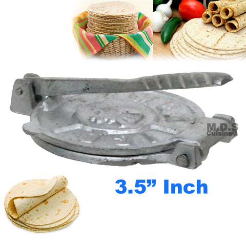 Tortilla Press 3.5" Mini Authentic Traditional Aluminum Tortilla Sope Maker Arepas Tacos Classic