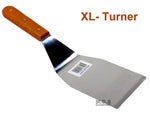 Turner Burger XL Heavy Duty Polished Stainless Steel Grill Spatula Scraper Wood Handle