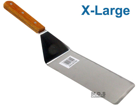 Spatula XLarge Serving Scrapper Solid Wood Handle Stainless Steel Blade Flexible Turner.