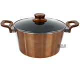 Cookware Set Stylish in Copper Metallic  Aluminum 11 Piece Nonstick