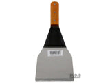 Turner Burger XL Heavy Duty Polished Stainless Steel Grill Spatula Scraper Wood Handle