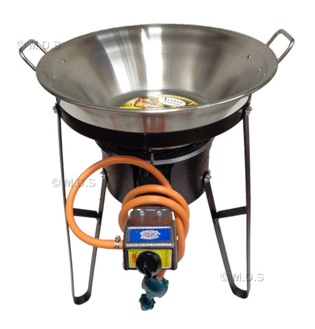 ARC 20 Mexican Tortilla Comal & 37,000 BTU Propane Burner Set, Stainless  Steel Comal Cazo Griddle Fryer , Portable Outdoor Mexican Deep Frying Pan