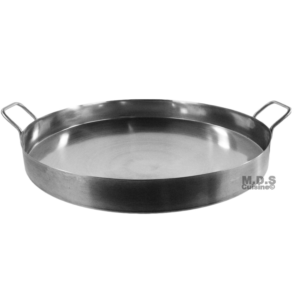 Heavy Duty 23'' x 7'' Stainless Steel Concave Comal Griddle Pan Kitche