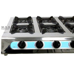 Stove 6 Head Burner 28" Countertop Outdoor Camping Stainless Steel Propane Gas Cookout Barbecue Alternative Portable