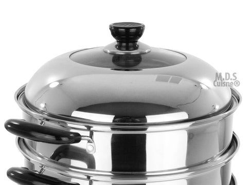 1 Sets Layer 2 Tiers Stainless Steel Food Steamer Pot Soup Steam Pot  Cooking Cookware Kitchen