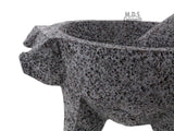 Molcajete Pig Head Lava Stone 7" Mortar And Pestle Guacamole Salsa Bowl