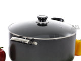 18Qt Non Stick Heavy Gauge Aluminum Dutch Oven Casserole Pot Glass Lid New