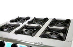 Stove 6 Head Burner 28" Countertop Outdoor Camping Stainless Steel Propane Gas Cookout Barbecue Alternative Portable