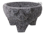 Molcajete Pig Head Lava Stone 7" Mortar And Pestle Guacamole Salsa Bowl