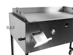 Ematik Taco Cart 36" Steel Griddle Comal Plancha with 3-Steamers Heavy Duty Table Portable Commercial Catering