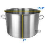 Dutch Oven Pot 22Qt Heavy Duty Capsulated Bottom w/ Lid Traditional Olla Stainless Steel Stockpot