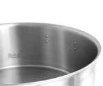 Low Stockpot 40 Qt Commercial Grade Heavy Duty Gauge Capsulated Bottom Stainless Steel Restaurant Kitchen Casserole Soup Stew Seafood Rice
